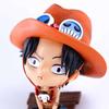 15CM Anime One Piece Sitting Portgas D Ace Cute Q Version Figure Plaything Gift Collection Action Figure Desktop Car Ornament PVC