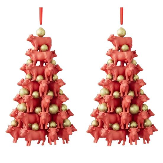 Подвеска-пирамидка с животными, Подвеска на новогоднюю елку с животными, 2D акриловое подвесное украшение для рождественской елки, брелок для рюкзака, для автомобиля