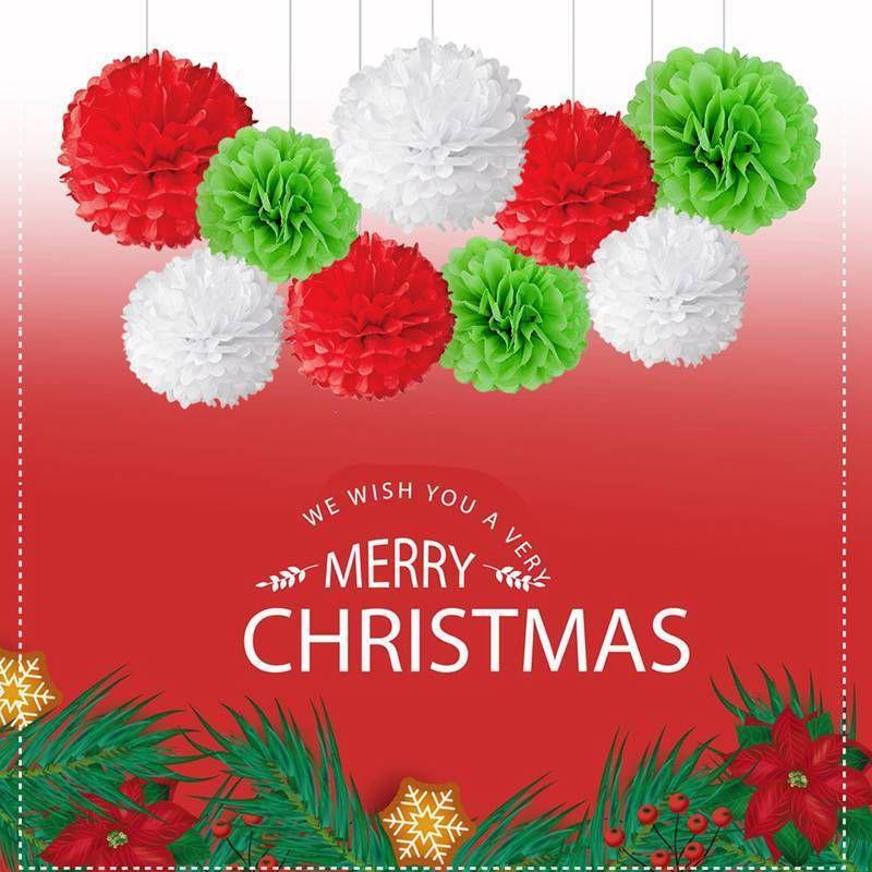 8 9pcs 10 Tissue Paper Pom Poms Ball Wedding Birthday Party Baby Decor Room