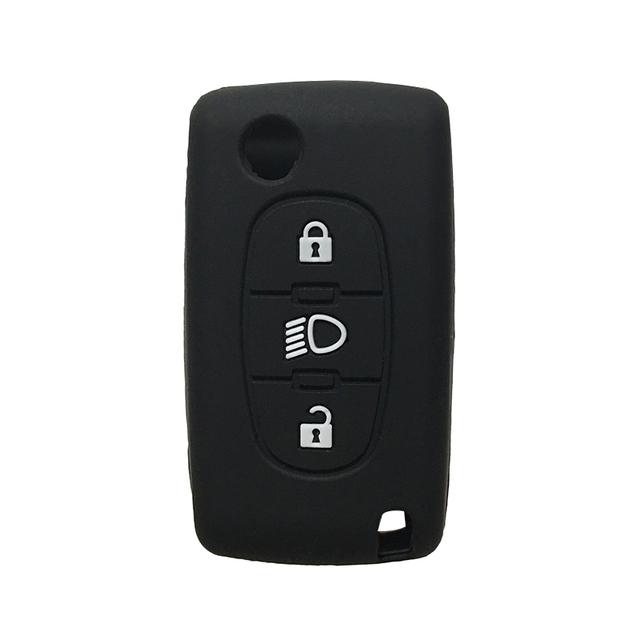 Силиконовый чехол для ключей автомобиля для Citroen C4 2008 Picasso Berlingo C3 C5 X7 Xsara C6 C8, складной защитный чехол для ключа с 3 кнопками
