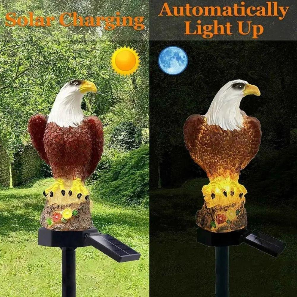 Waterproof Solar Eagle Garden Light Resin Ground Plug Lawn Lamps Garden Stake Light Party