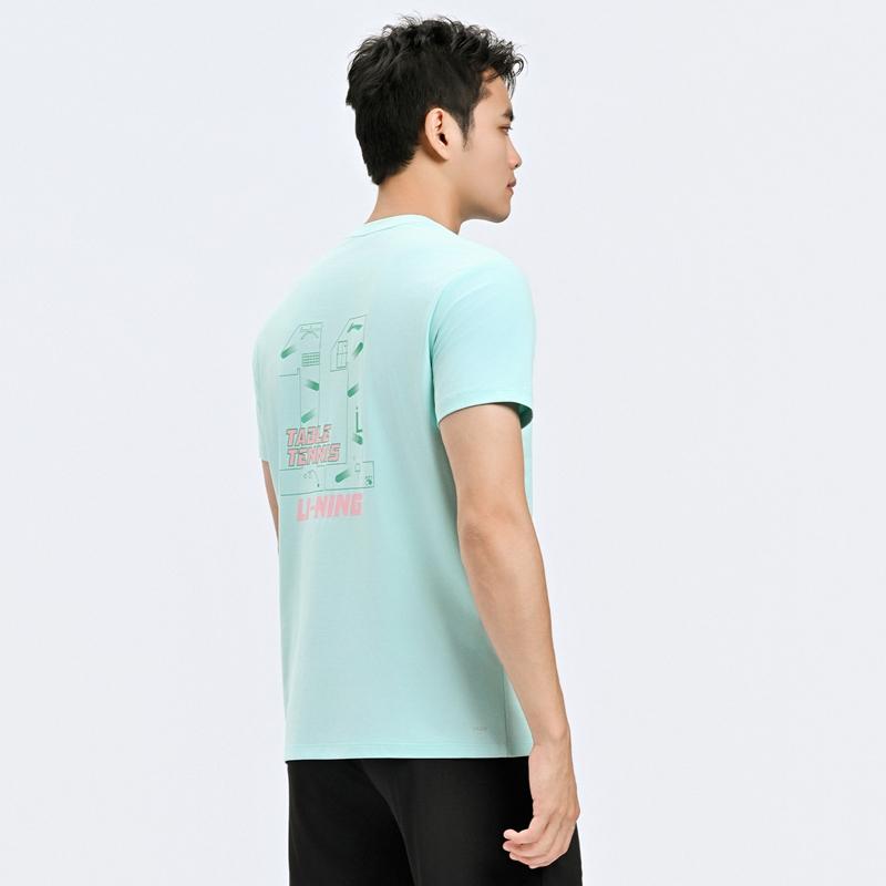 Li Ning Серия Элит по Настольному Теннису Сборная Команды Быстросохнущая Дышащая Легкая Круглый Вырез Короткий Рукав Футболка Унисекс Топы AHSW063-4
