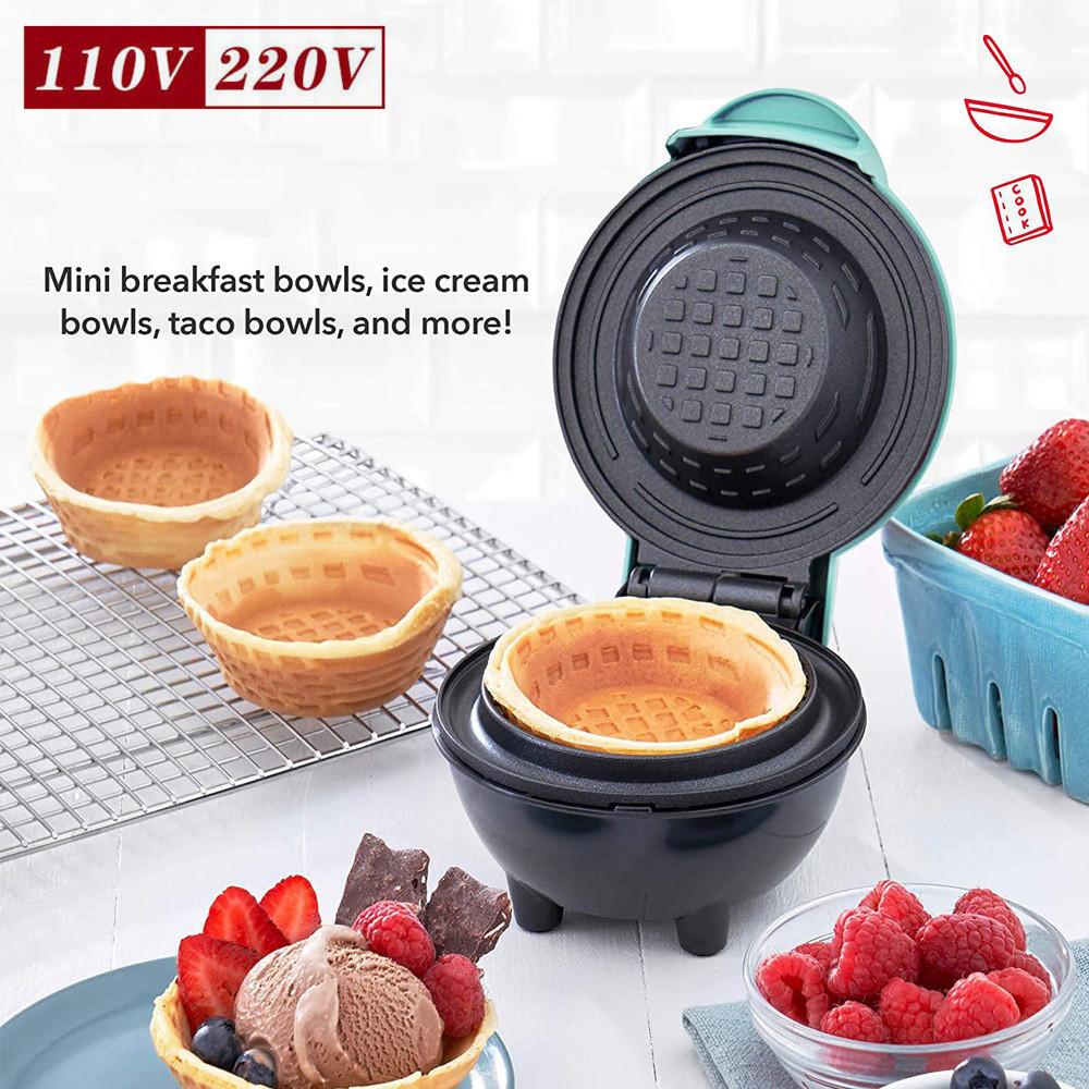 Мини-машина для приготовления вафель на завтрак мощностью 350 Вт, 110/220 В, бытовая машина для приготовления мороженого с антипригарным покрытием, машина для приготовления яичных тартов.