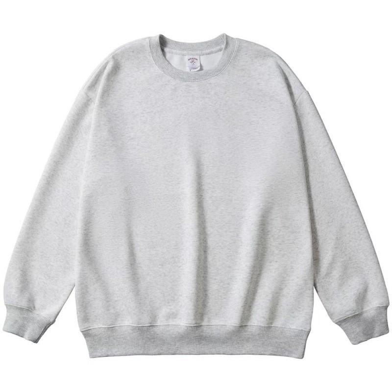 Unisex Oversized Plain Cotton Sweatshirt Long Sleeve Round Neck Loose Fit Winter