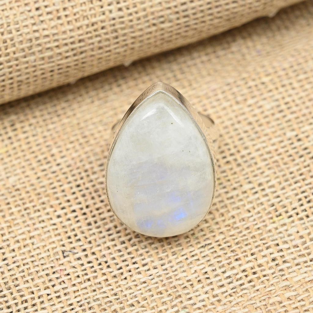 Rainbow Moonstone Gemstone Handmade Jewelry 925 Sterling Silver Ring