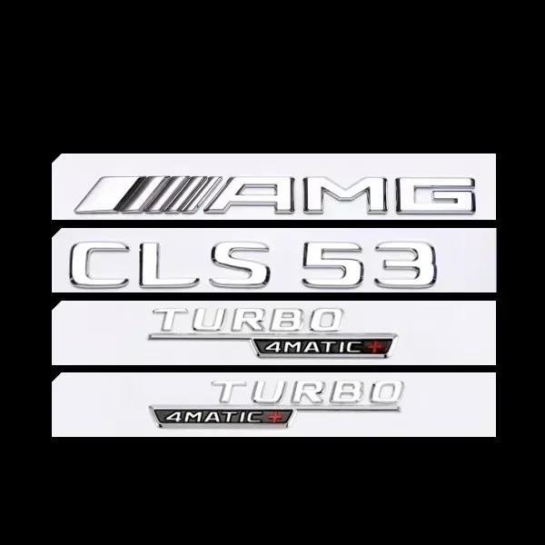 Car Sticker 4pcs/set 3D ABS Car Sticker for Mercedes-Benz CLS Class TURBO 4MATIC Modified AMG Logo CLS 53S 63S Tail Label Fender