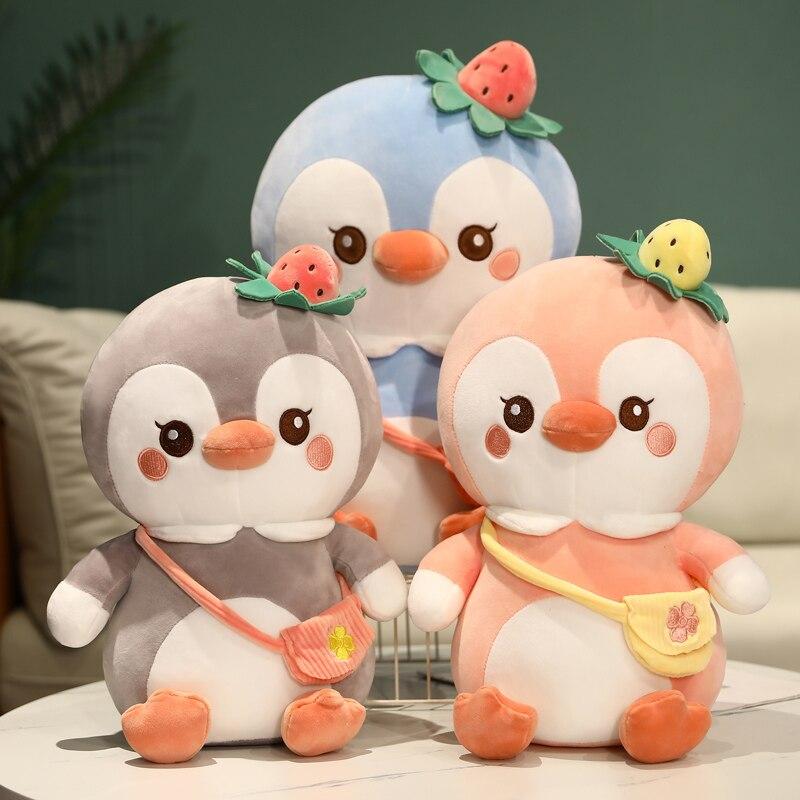 Cartoon Penguin with Cases Plush Toy Lovely Soft Animal Penguin Pillow Stuffed for Children Kids Birthday Gifts