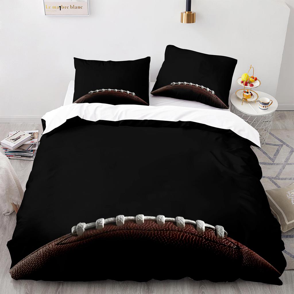 American Football King Queen Duvet Cover Rugby Player Pattern Bedding Set For Kids Teens Adults Ball Sport Polyester Quilt Cover