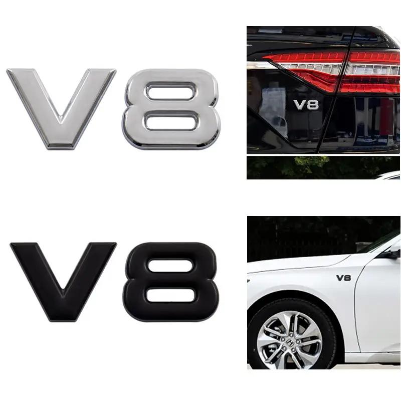 3D V8 Логотип Объем Двигателя Хромированный Значок Автомобиля Наклейка Авто Металлический Сплав Задний Багажник Боковое Крыло Эмблема Наклейка для Стайлинга Автомобиля