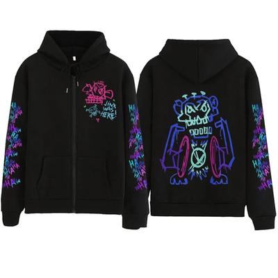 Горячая аниме-толстовка с капюшоном Arcane-Jinx Zipper Harajuku, топы, уличные толстовки и свитшоты для женщин