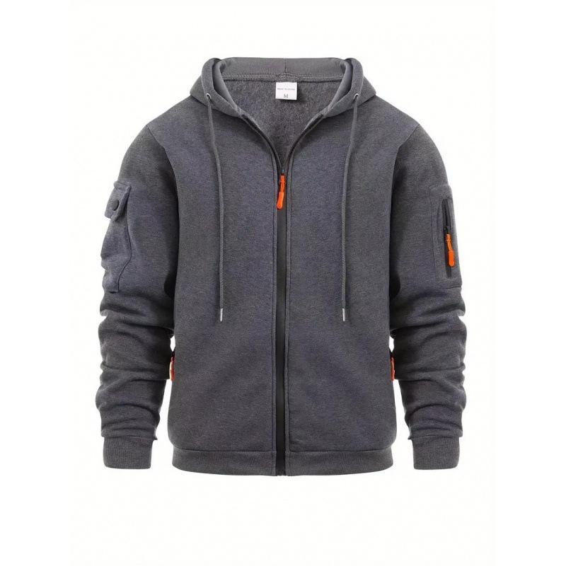 Men S Casual Hooded Zip Up Sweatshirt With Pockets