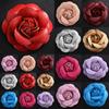 Pin Jewelry Women Accessories Gifts Brooch PU Leather Camellia Flower DIY Craft Supplies Corsage