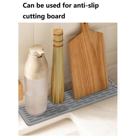Противоскользящий силиконовый коврик для смесителя, водонепроницаемая подставка под слив раковины, обертывающий дизайн, защита столешницы кухни, сушилка для мыла, держатель для зубной щетки, защита от брызг