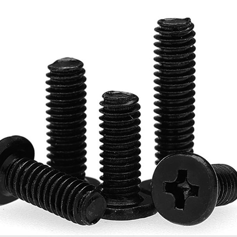 10 шт. M2 M2.5 M3 M3.5 M4 M5 M6 Черный углеродистый стальной крест Phillips Ультратонкий плоский болт с полукруглой головкой для ноутбука