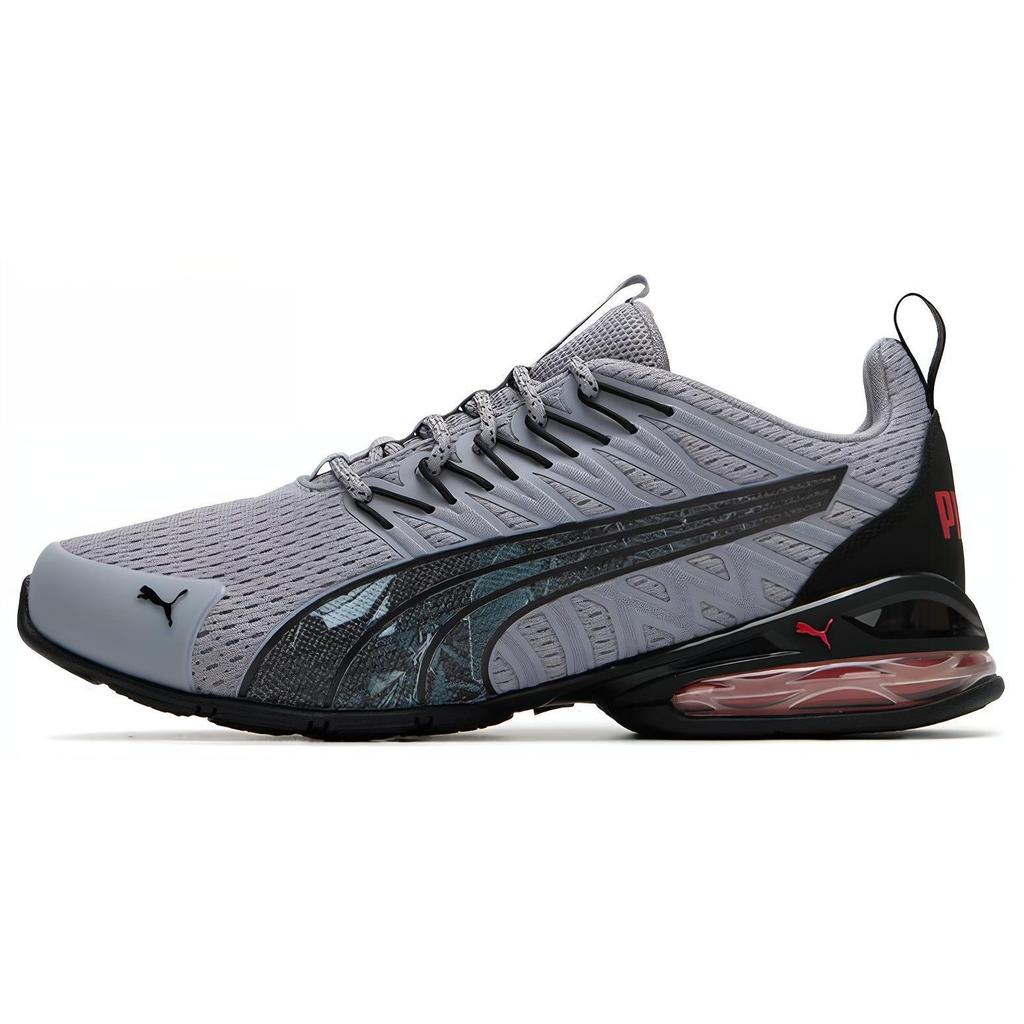 Puma Voltaic Evo Mesh Lightweight Fabric Synthetic Leather Cushioning Breathable Low-Top Casual Running Shoes Unisex Sneaker Gray Black Red 379602-02