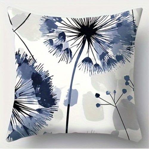 Наволочка с синим узором из одуванчиков, чехол для подушки для дивана и спальни, односторонняя печать, без наполнителя