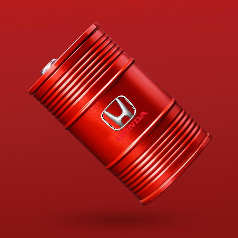 IYXI7 Aluminum Alloy Car Home Ashtray Oil Drum Shape Smoke Ash Holder For Honda Fit Civic Accord 7 8 9 10 Pilot City Jazz CRV HRV