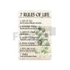 Вдохновляющие фразы Металлическая табличка-10 золотых правил-7 правил жизни-Заметки об успехе-Английский плакат для декора стен офиса компании