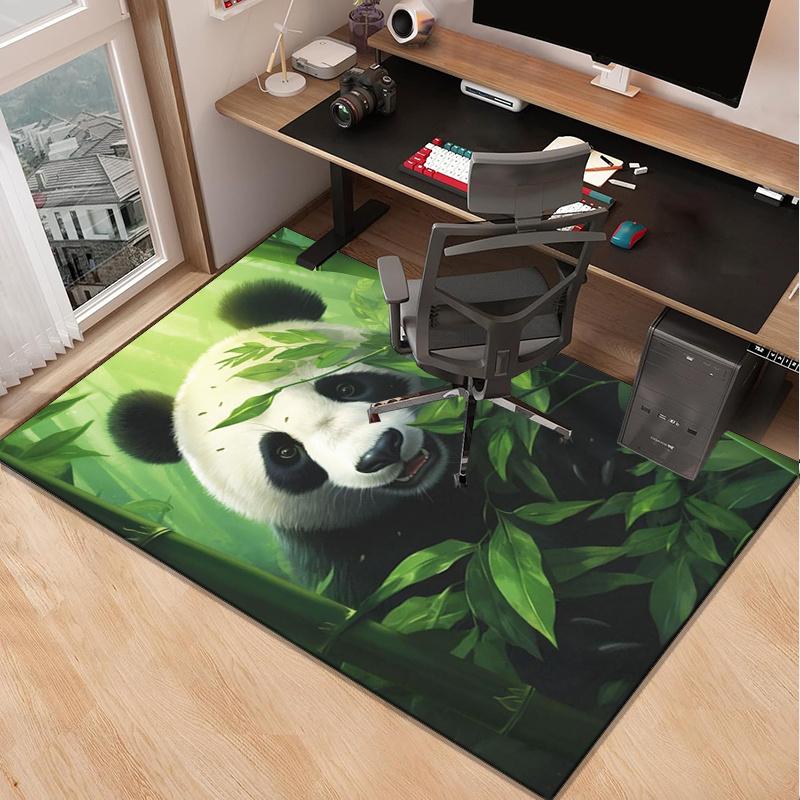 Panda Bamboo Rug for EcoFriendly Home Decor - Cute Animal Print Carpet, Add Natural Charm to Your orStudy SpaceAnimal Lover Gift