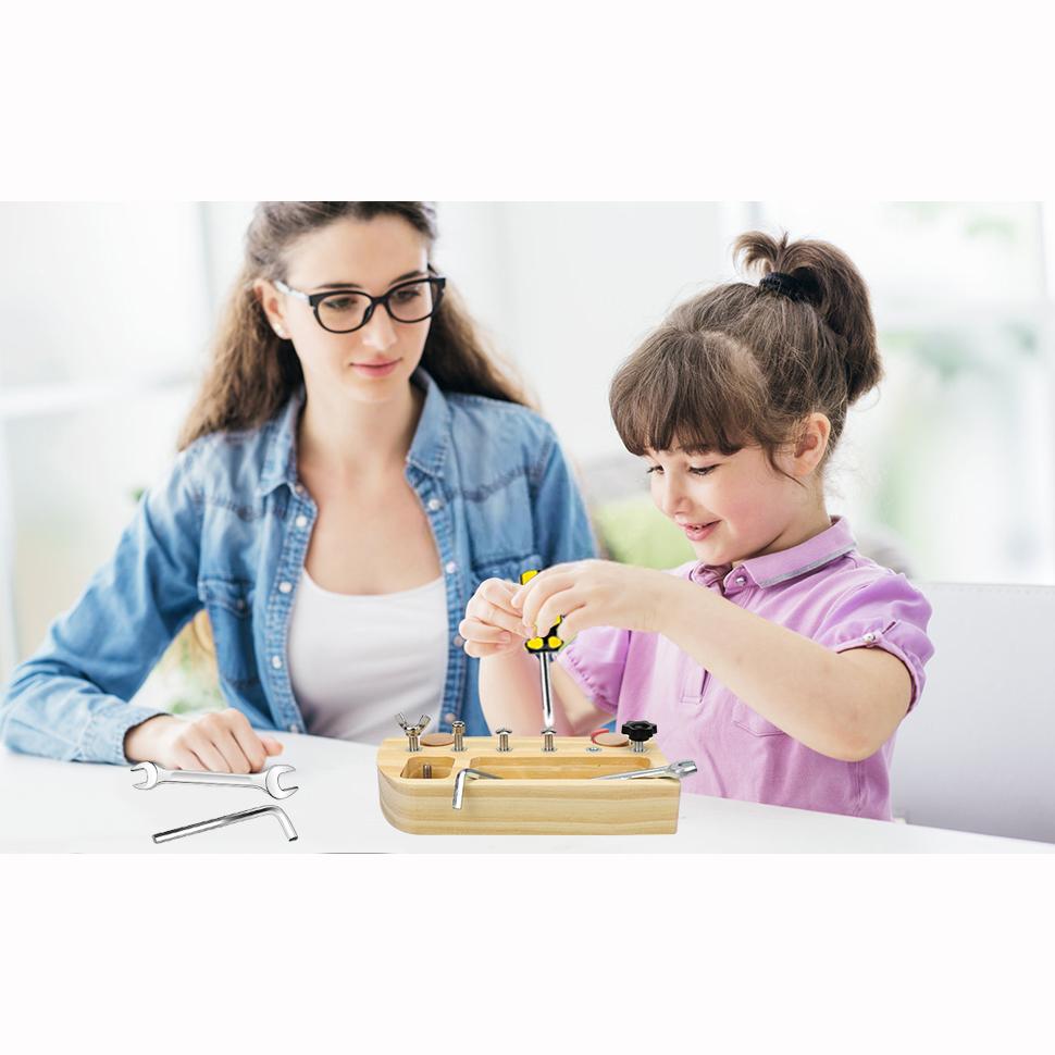 10 шт. детский набор деревянных отверток Монтессори, настоящие инструменты для детей, обучающая сенсорная обучающая игрушка для базовых навыков для детей ясельного возраста дошкольного возраста