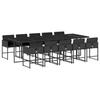VidaXL Ensemble à Manger de Jardin avec Coussins 11 pcs, Table et Chaises à Dossier Rabattable, Meubles d'Extérieur Patio 3211291