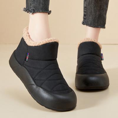 Хлопковая обувь женская новая зимняя бархатная утолщенная повседневная обувь без застежки, зимние ботинки, универсальные теплые водонепроницаемые хлопковые ботинки
