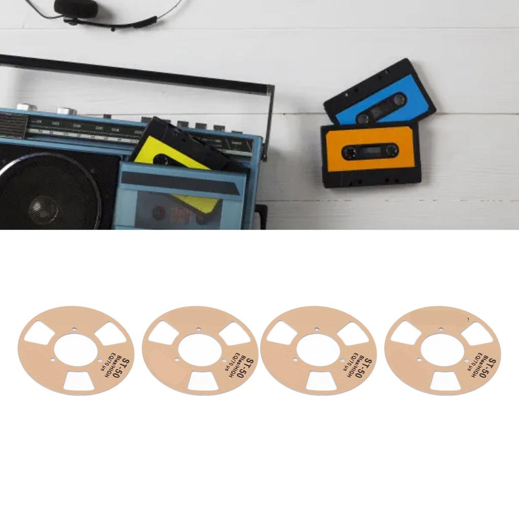 Reel to Reel Cassette Retro Blank Metal Reel Cassette Tape with 4 Reels 2 Wheel for Music Recording