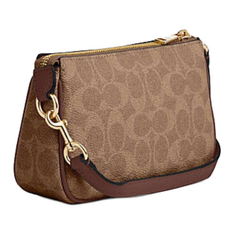 Coach Женская однолямочная сумка-кроссбоди Nolita из искусственной кожи, маленькая, коричнево-желтая и коричневая CW426-IMXHE