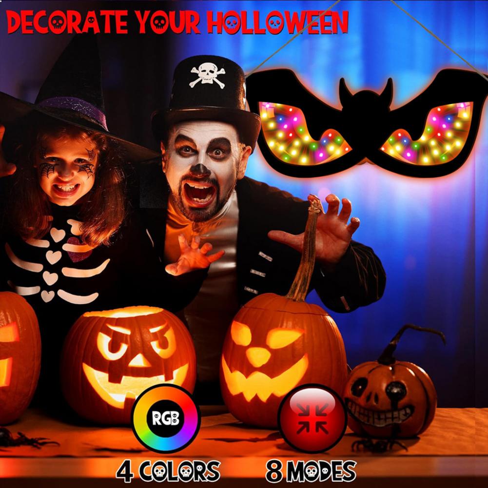 Светящиеся глаза на Хэллоуин Декорации Цветные Хэллоуинские огни Жуткие светодиодные глаза на Хэллоуин для деревьев
