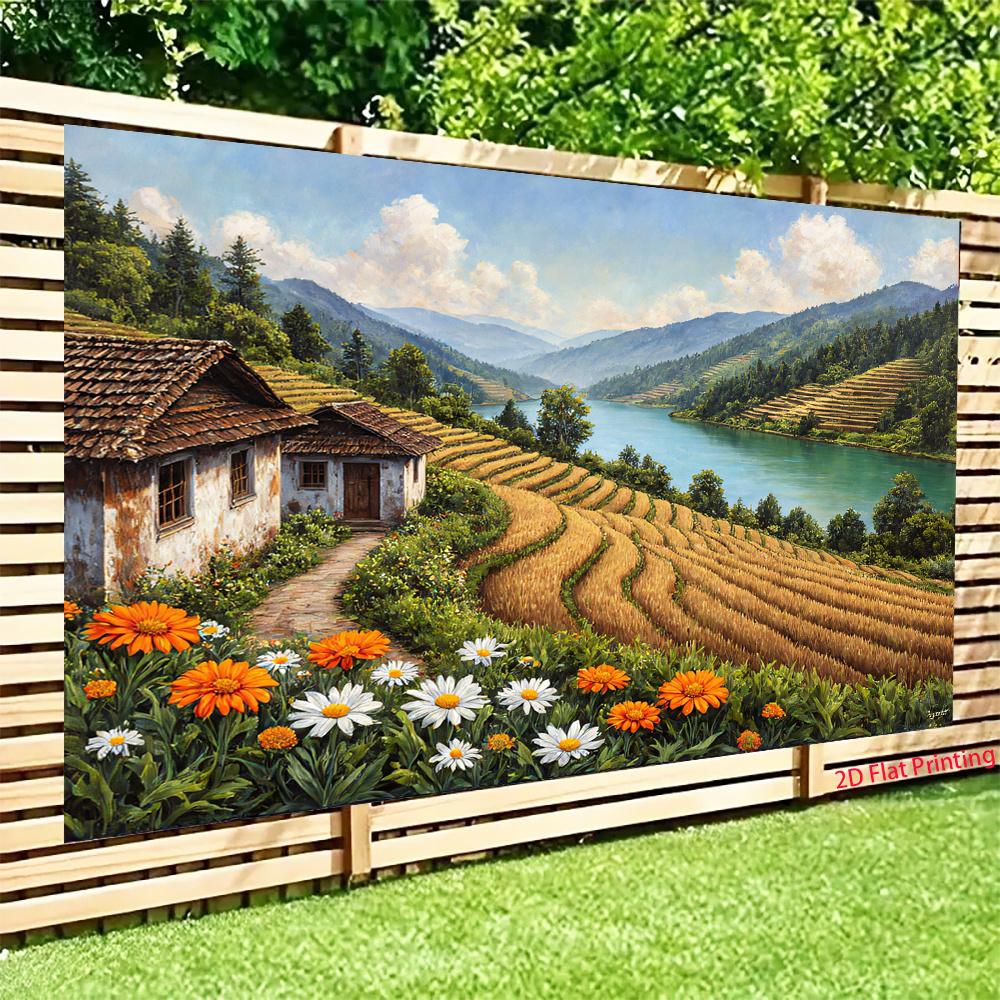 2D flat surface, 1 piece of country-style banner background fabric, suitable for parties and outdoor/indoor celebrations