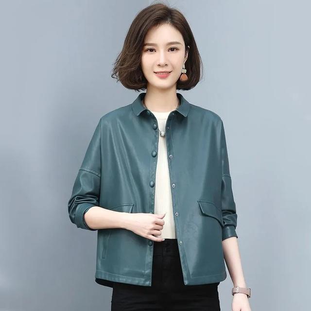 Высококачественная женская кожаная одежда, весенне-осеннее новое кожаное пальто, женская мотоциклетная куртка из искусственной кожи Pi, верхняя одежда, женские топы