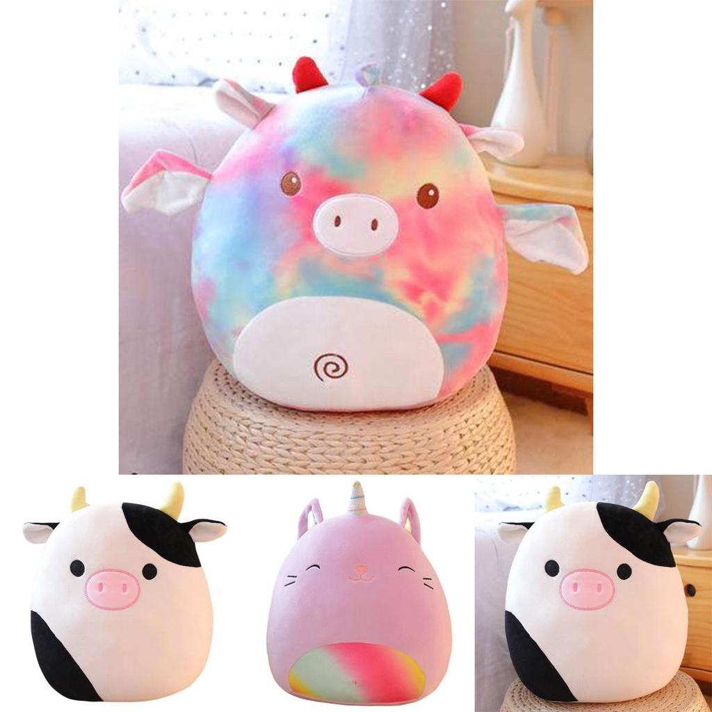 Soft Plush Unicorn And Cow Pillow Cushion Cartoon Animal Stuffed Toy For Girls 35cm