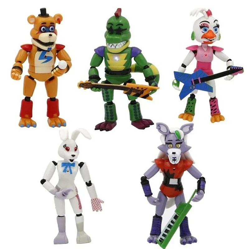 5-6 шт./комплект Фигурки FNAF Security Breach, шарнирные, подвижные, съемные, Бонни, Фокси, Медведь Фредди, Куклы, Игрушки