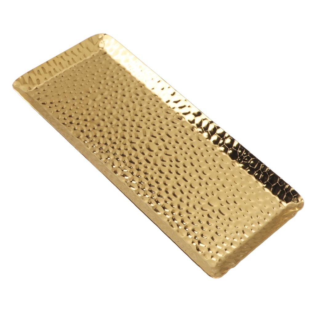 25x11 см Подносы с молотковой чеканкой из нержавеющей стали, многоцелевые, безопасные для посудомоечной машины, поднос-тарелка для десертов для дома и ресторана