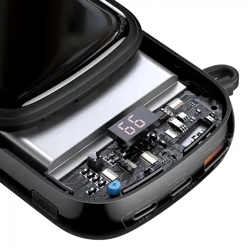 Powerbank Baseus Qpow Pro Z Kablem Lightning, Portem Usb-C I Usb, 20000Mah, 20W (Czarny)