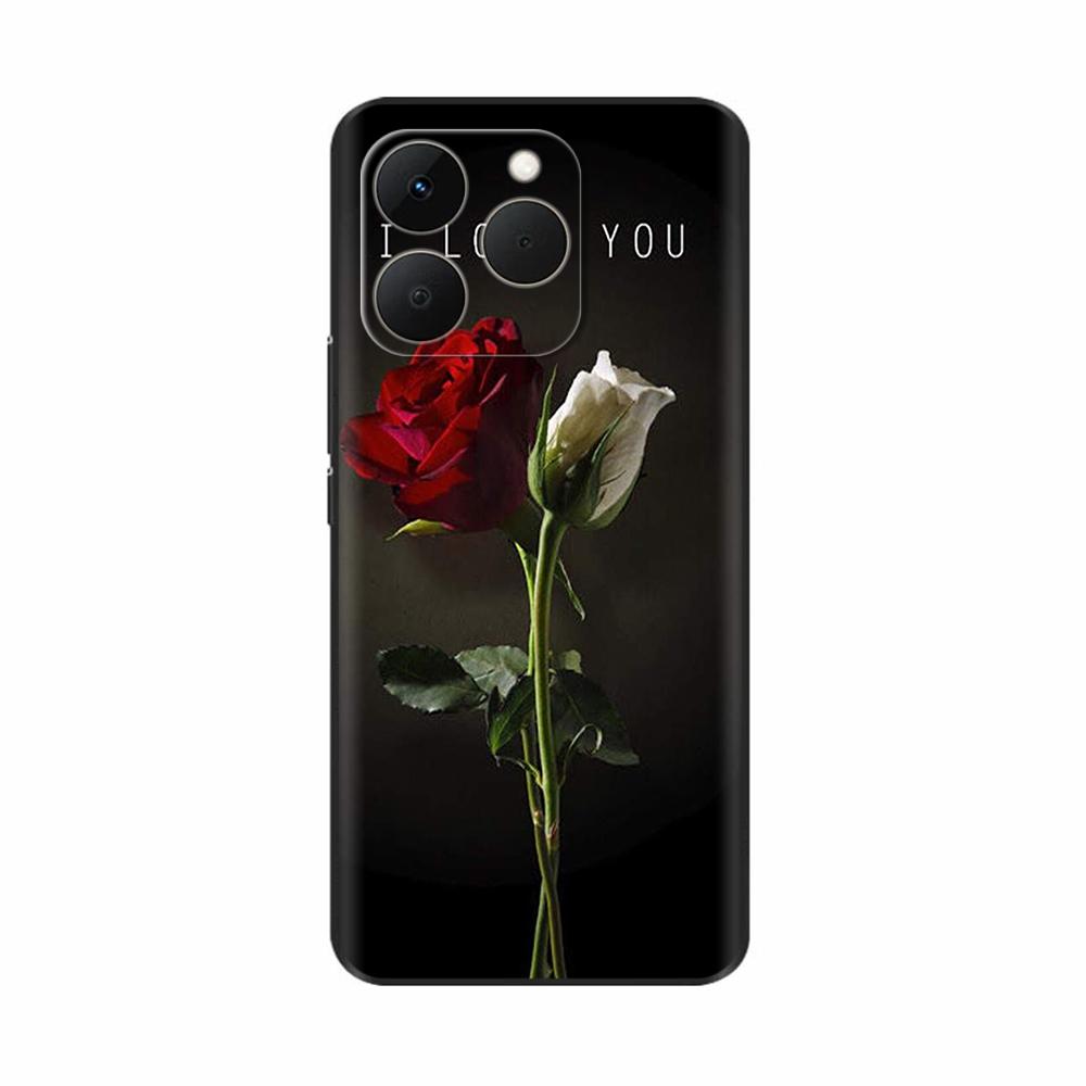 Для Realme 15T 5G Чехол Мягкий Силиконовый Бампер Мультяшный Цветок Череп Рисунок Задняя Крышка Для Oppo Realme 15T 15 T Чехлы Для Телефона Funda