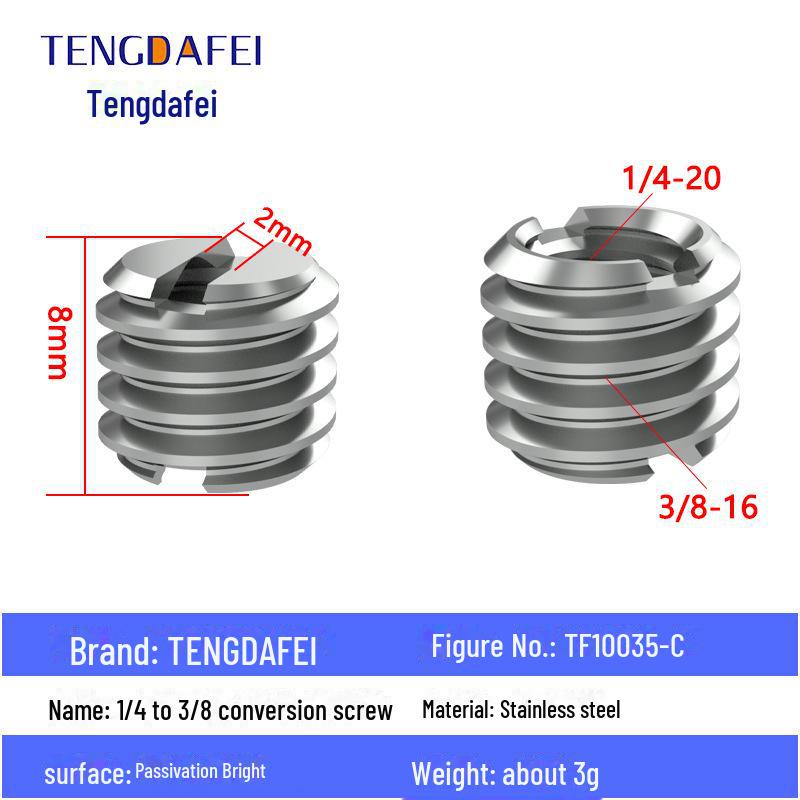 Адаптер для штатива с креплением на стойку для освещения и поворота камеры с резьбой 1/4" на 3/8" на M4/M5/M6/M8