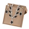 Luxury Flash Diamond Super Beautiful Necklace Earrings Set Jewelry Set