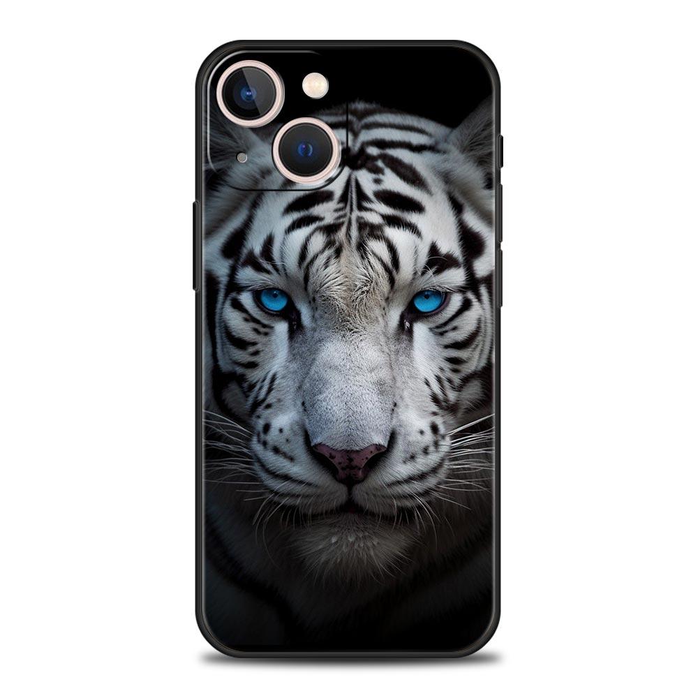 Чехол для телефона iPhone 17 16e 15 14 13 12 11 Pro Max SE 7 8 Plus Оболочка iPhone 16 Мягкий ТПУ Чехол Животное Белый Тигр