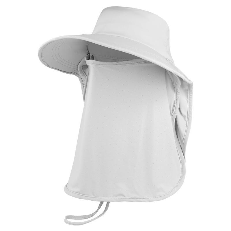 Sunscreen Hat Women's Summer UV Protection Face Protection Neck Big Eaves Removable Mask Cycling Hat Shawl Hat Shade