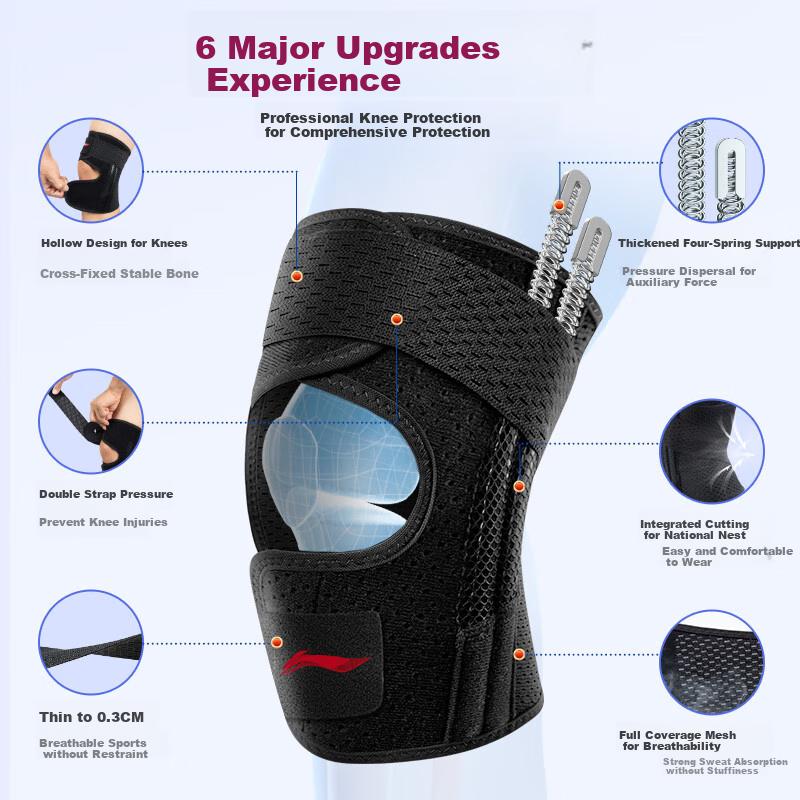 Li-Ning Knee Brace for Meniscus Injury, Unisex, for Synovial Joint Protection, Hiking, Badminton, Basketball, Patella And Knee Sports Equipment