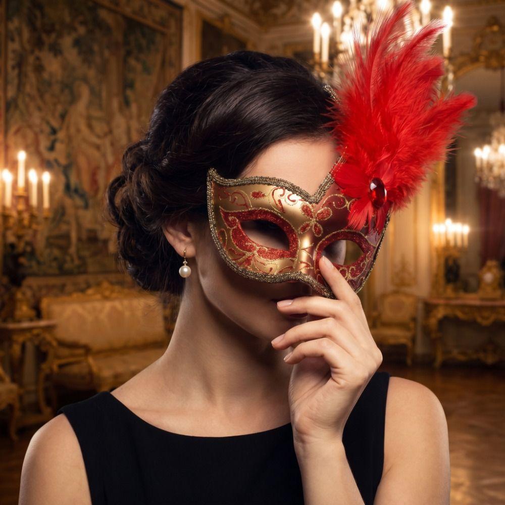 Rhinestone Half-Face Lace Mask Seductive Style Masquerade Ball Mask Ladies