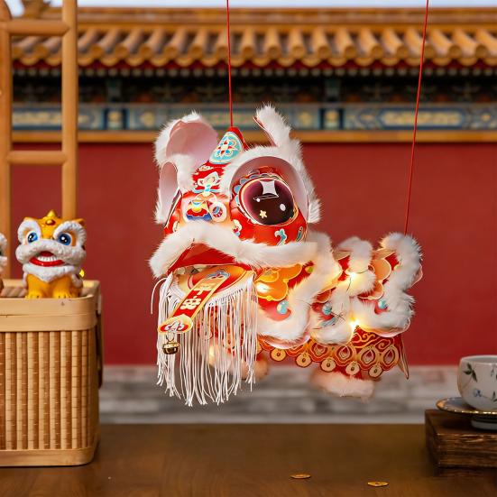 Традиционный китайский фонарь «Танец льва» Сделай сам Ручной бумажный фонарь Подарки на Праздник Весны для китайского Нового года Украшение дома