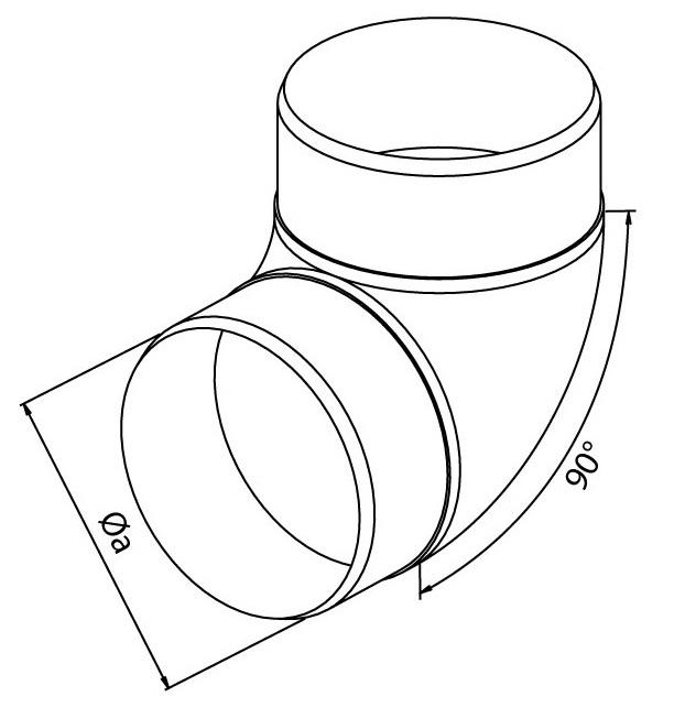 Kolano Kanału Okrągłego 125Mm 90' - Rx 02-471