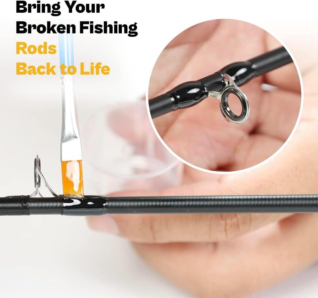 Fishing Rod Repair Kit All-In-One Supplies For Fishing Pole Eyelets Replacement With Rod Guidesepoxy Gluewrapping Thread And Tape