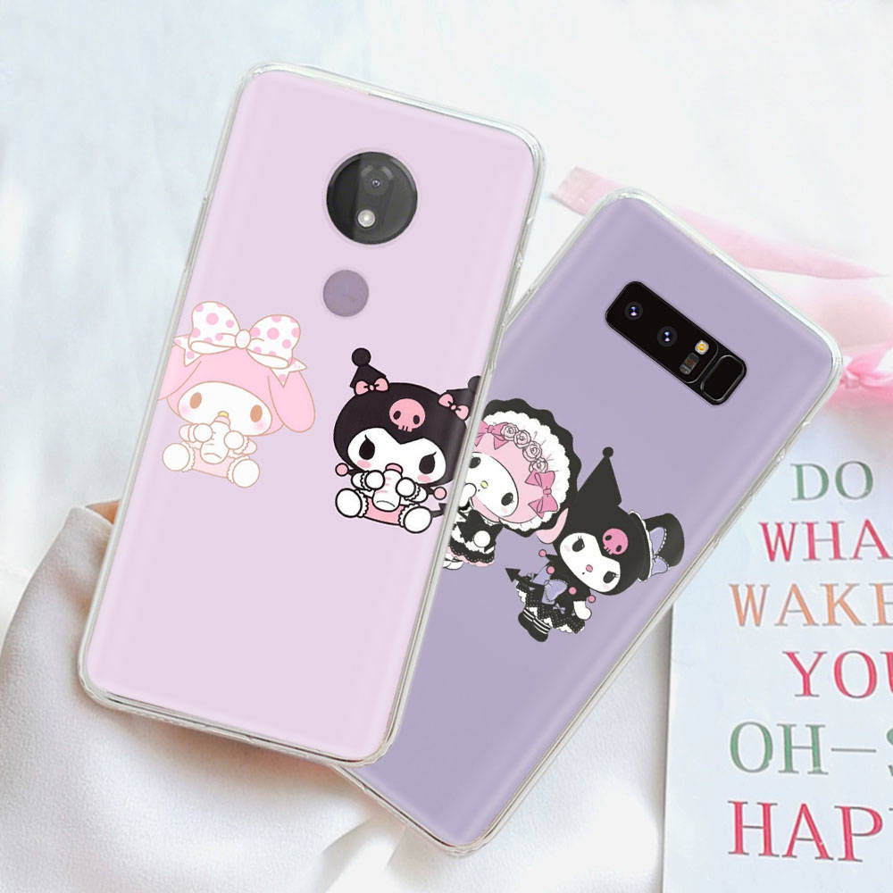 JZ18 My Melody Kuromi прозрачный чехол для Samsung A04 A14 A23 M33 M53 Realme 10 9 C35 C55 VIVO Y02 X80 Infinix Hot 30 Note 11 Tecno Spark 8P Pro