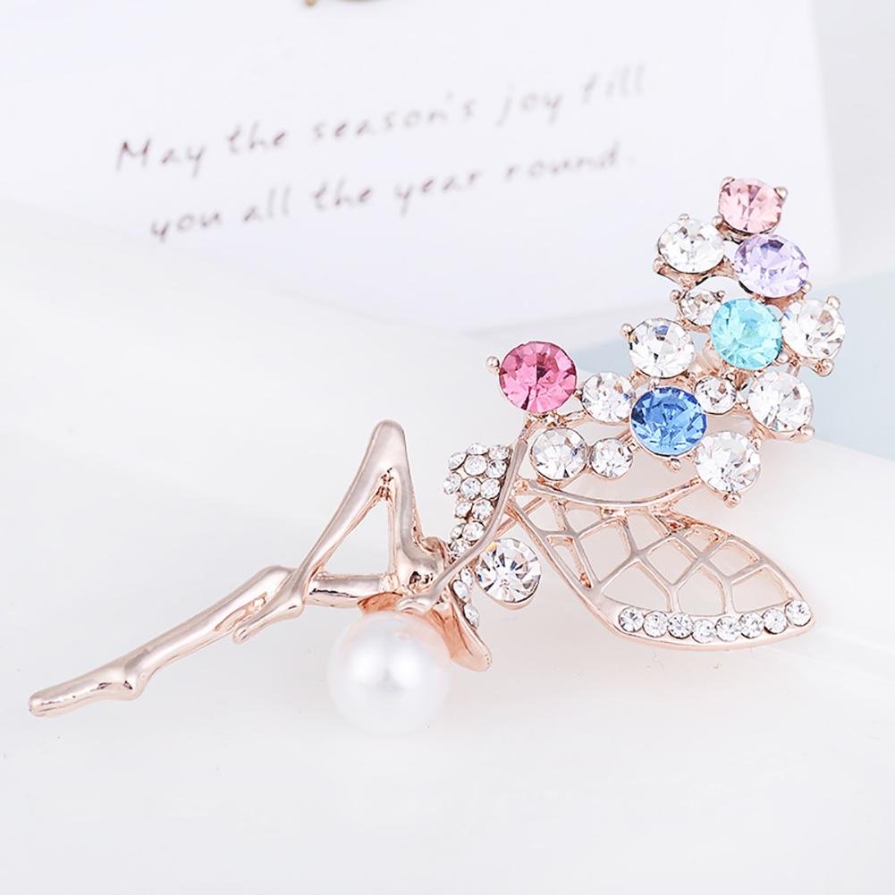 Alloy Flower Fairy Brooch Pin Women Lady Clothes Decoration