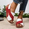 Fashion New Women's Contrast Color Wedge Sandals Summer Peep Toe Non Slip Beach Shoes Woman Comfortable Platform Roman Sandalia