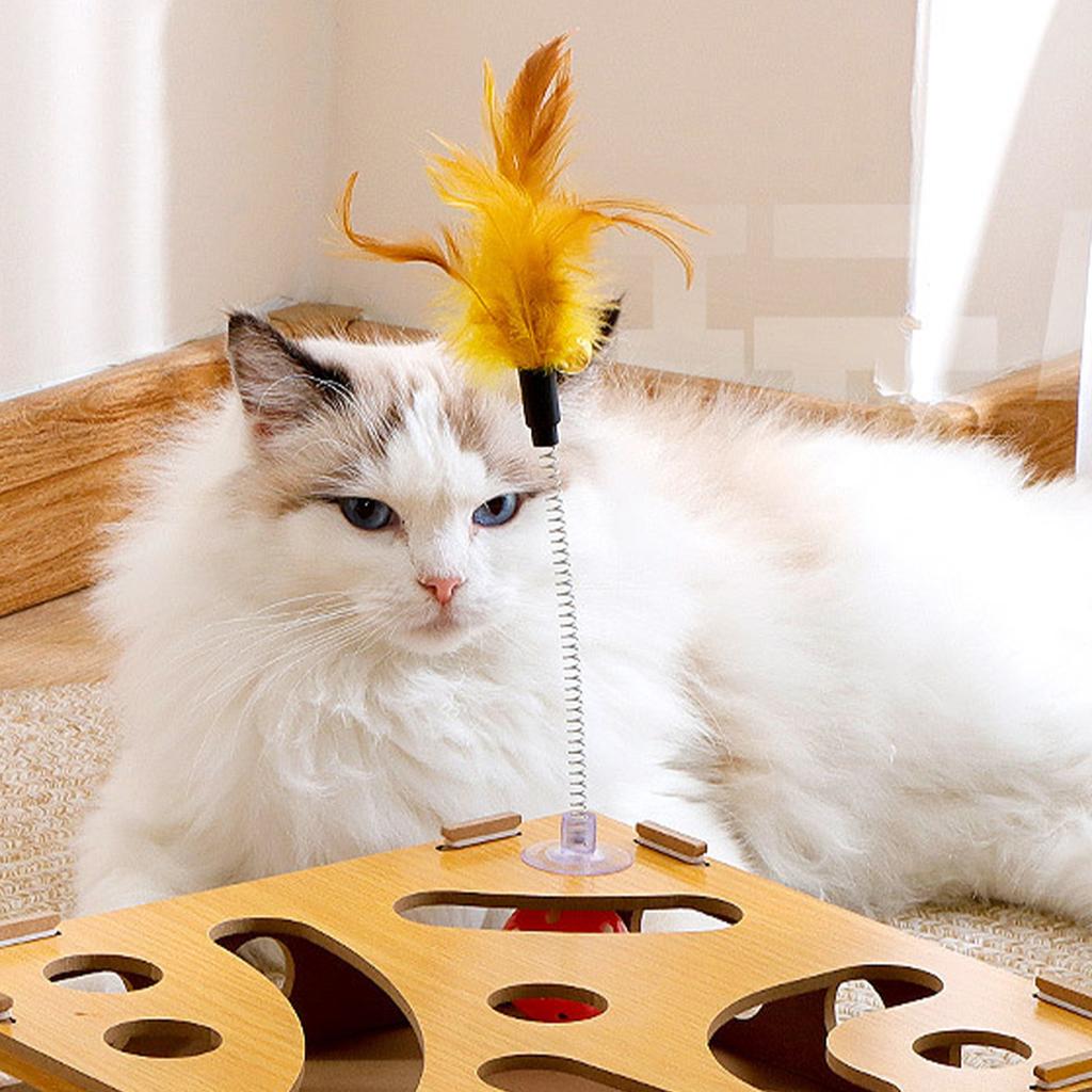Игрушка-головоломка для кошек, интерактивная, интересная, игровая коробка для кошек с палочкой для дразнения кошек и