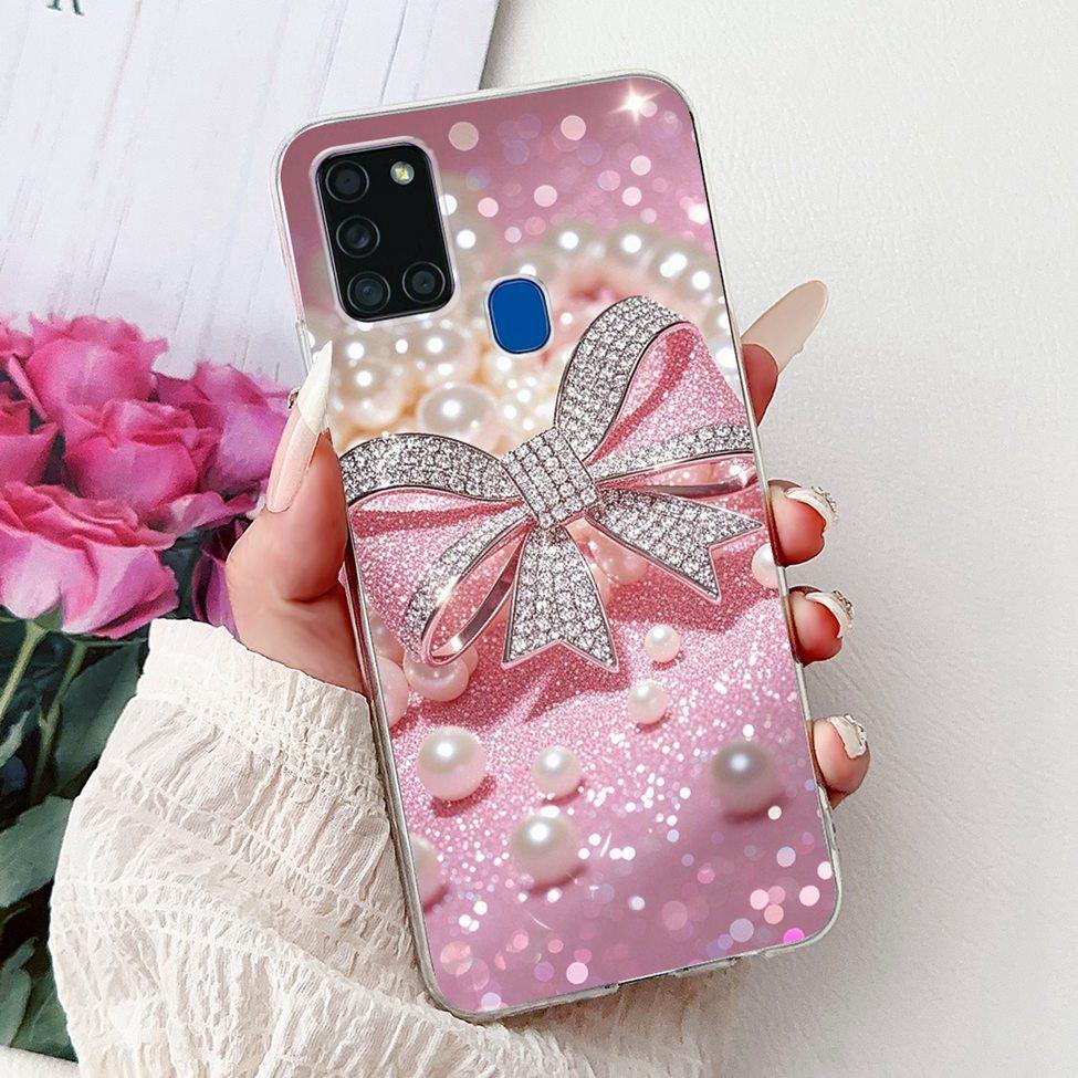 Для Samsung A21s Чехол Прозрачный Модный Роскошный Милый Расписная Задняя Крышка Для Samsung Galaxy A21s Чехол для Телефона A217F A217M A217N